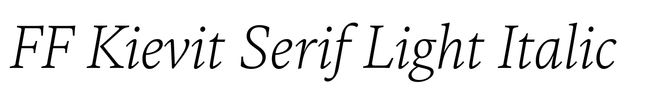 FF Kievit Serif Light Italic